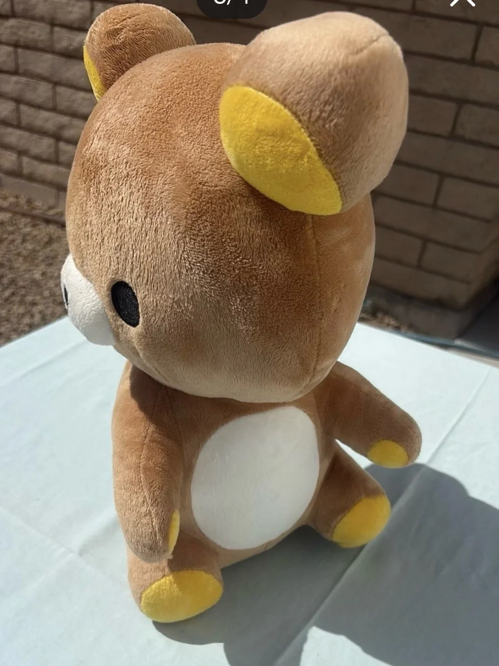 San - X Rilakkuma Plush Brown and Yellow Bear Stuffed Toy - Soft Kids Plush